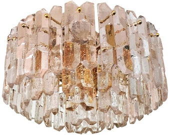 J. T. Kalmar Large "Palazzo" Ice Glass Chandelier Flush Mount