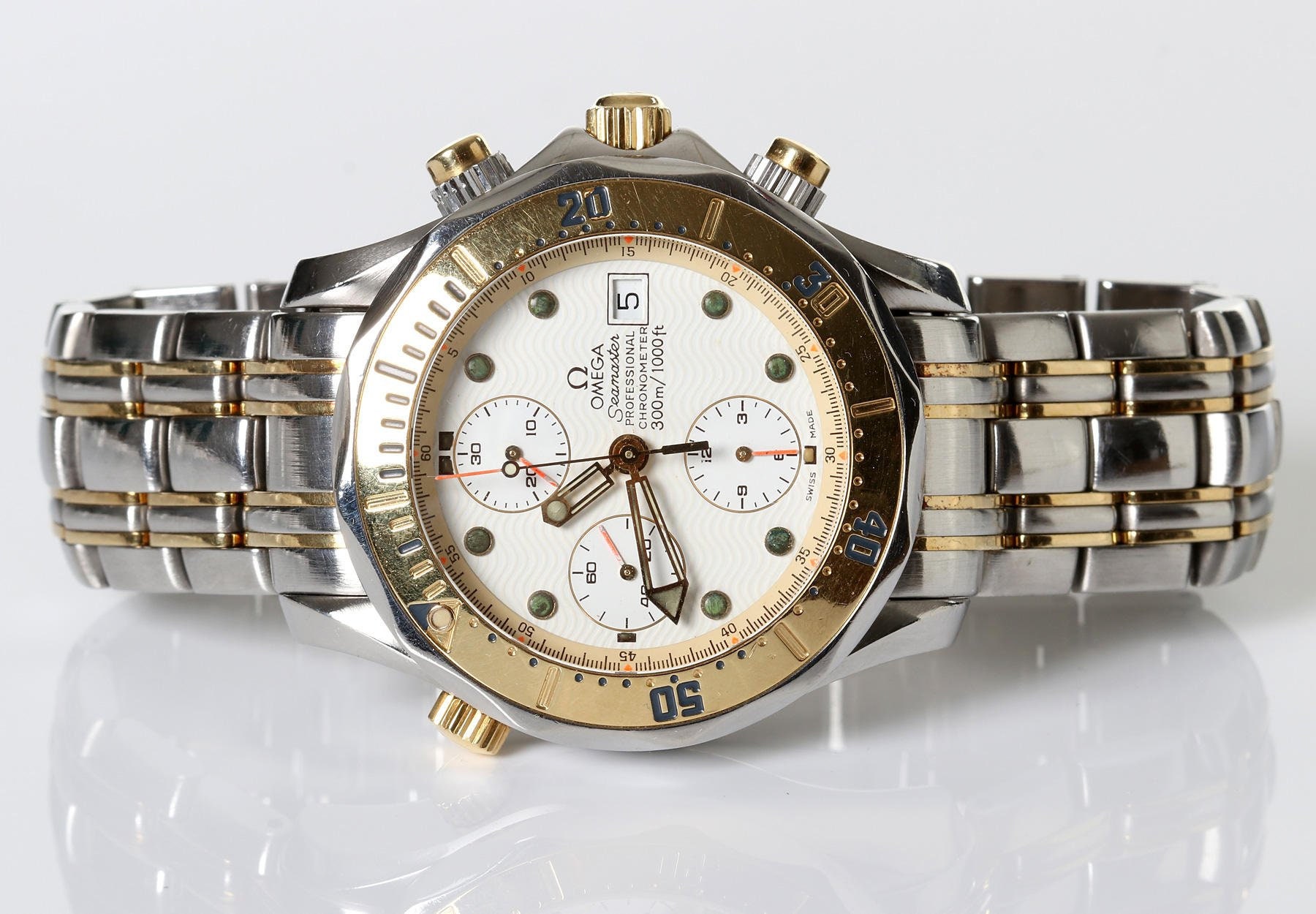 Omega Seamaster Diver 300 M Chronograph Stahl Gold Etsy Italia