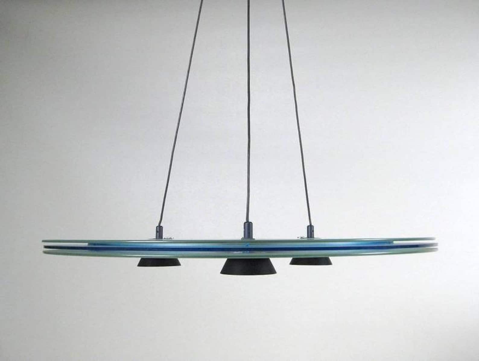 Lampe à Suspension Aurora Bleue par Perry King pour Arteluce, 1983 en vente sur