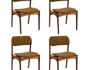 Set of Four Rosewood Dining Chairs by Erik Buck