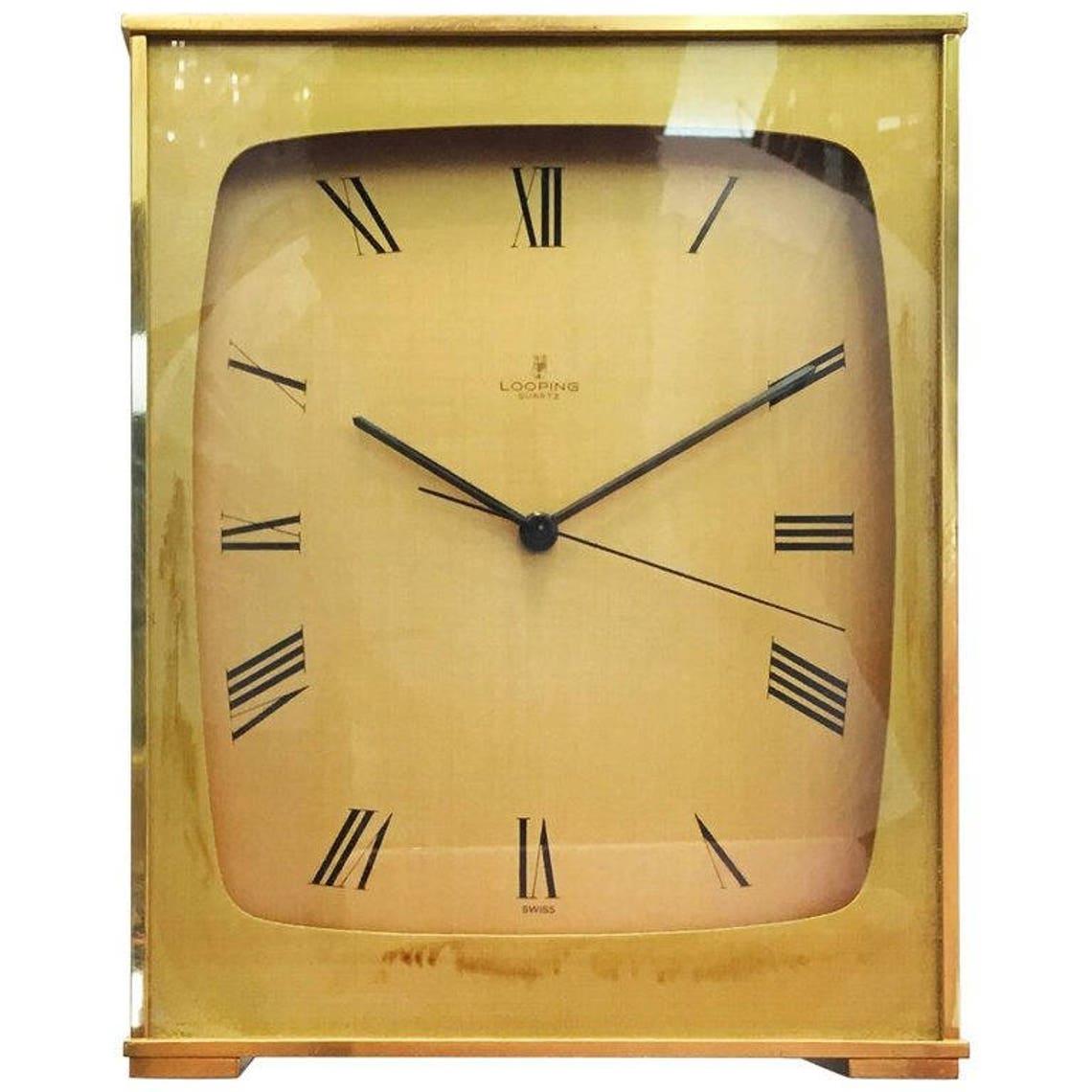 Brass Mantel Clock Etsy