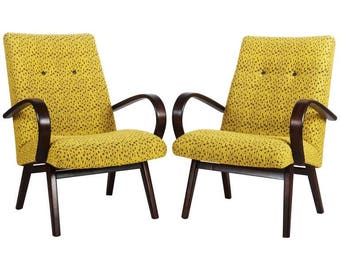 Pair of Mid-Century Czech Armchairs