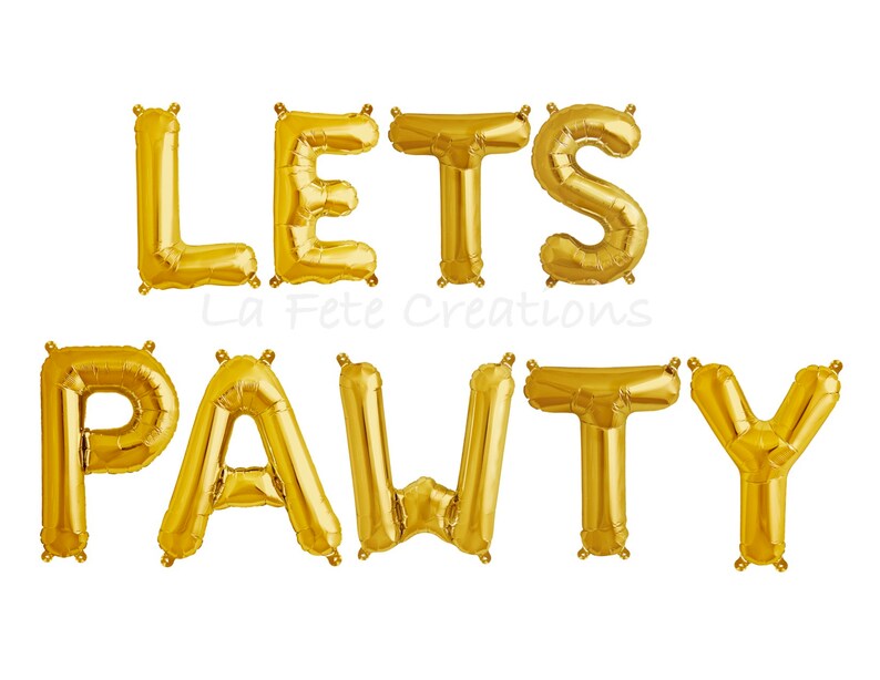 Paw Print Balloons LETS PAWTY Balloons Lets Pawty Letters 11\u201d Latex Paw Print Balloons Lets Pawty Banner Doggie Party Dog Decor Cat