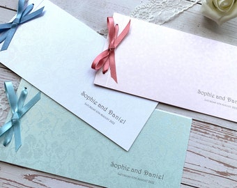 Bespoke designs x 50 New Cheque book Design Wedding/Evening Invitation 