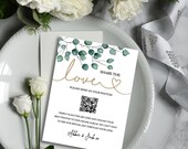 Eucalyptus, Wedding Photo album, QR Code Card: Canva Template (Digital Download)