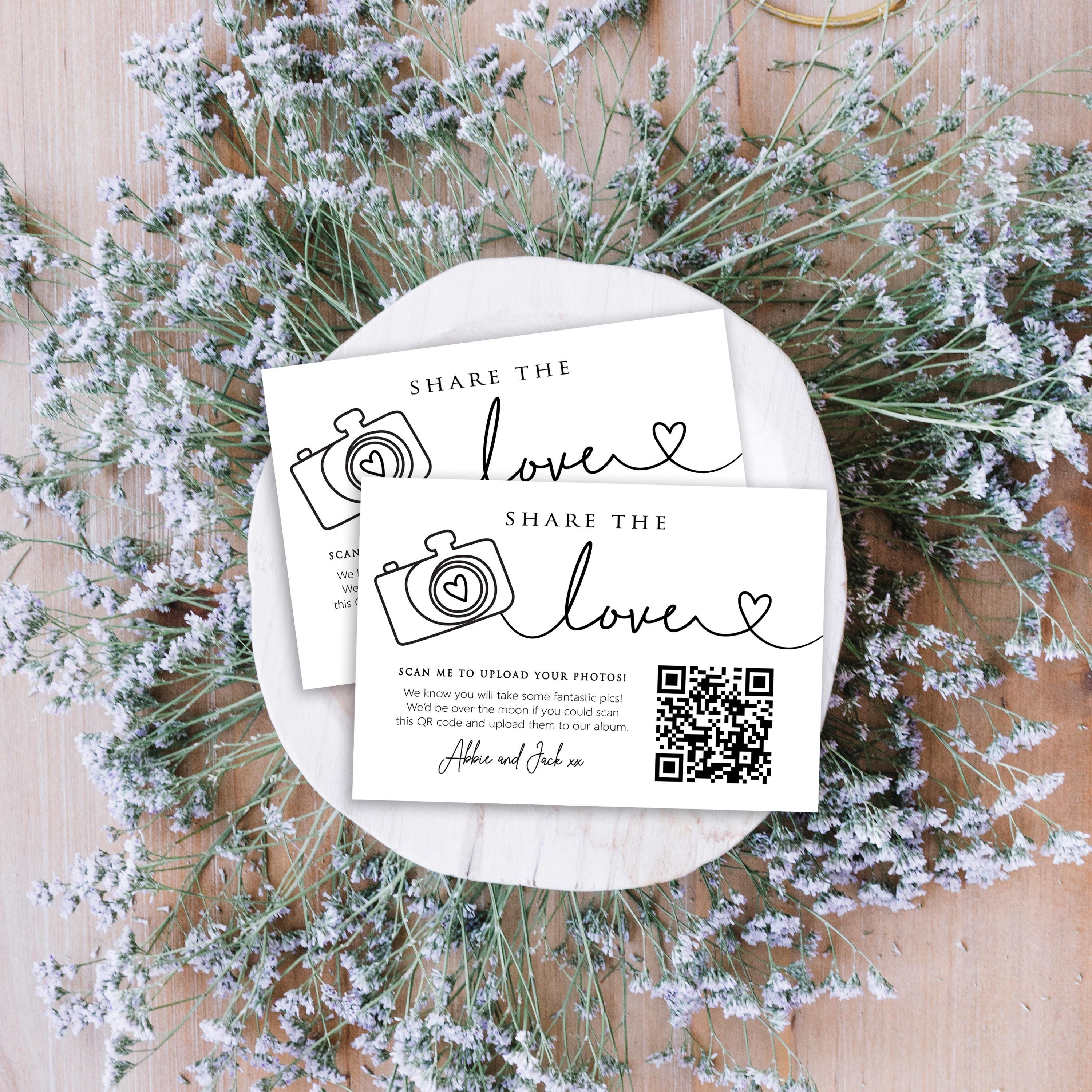 Slbum Qr Code Wedding Photo Album QR Code Cards: Share the Love, Minimalist Design ...