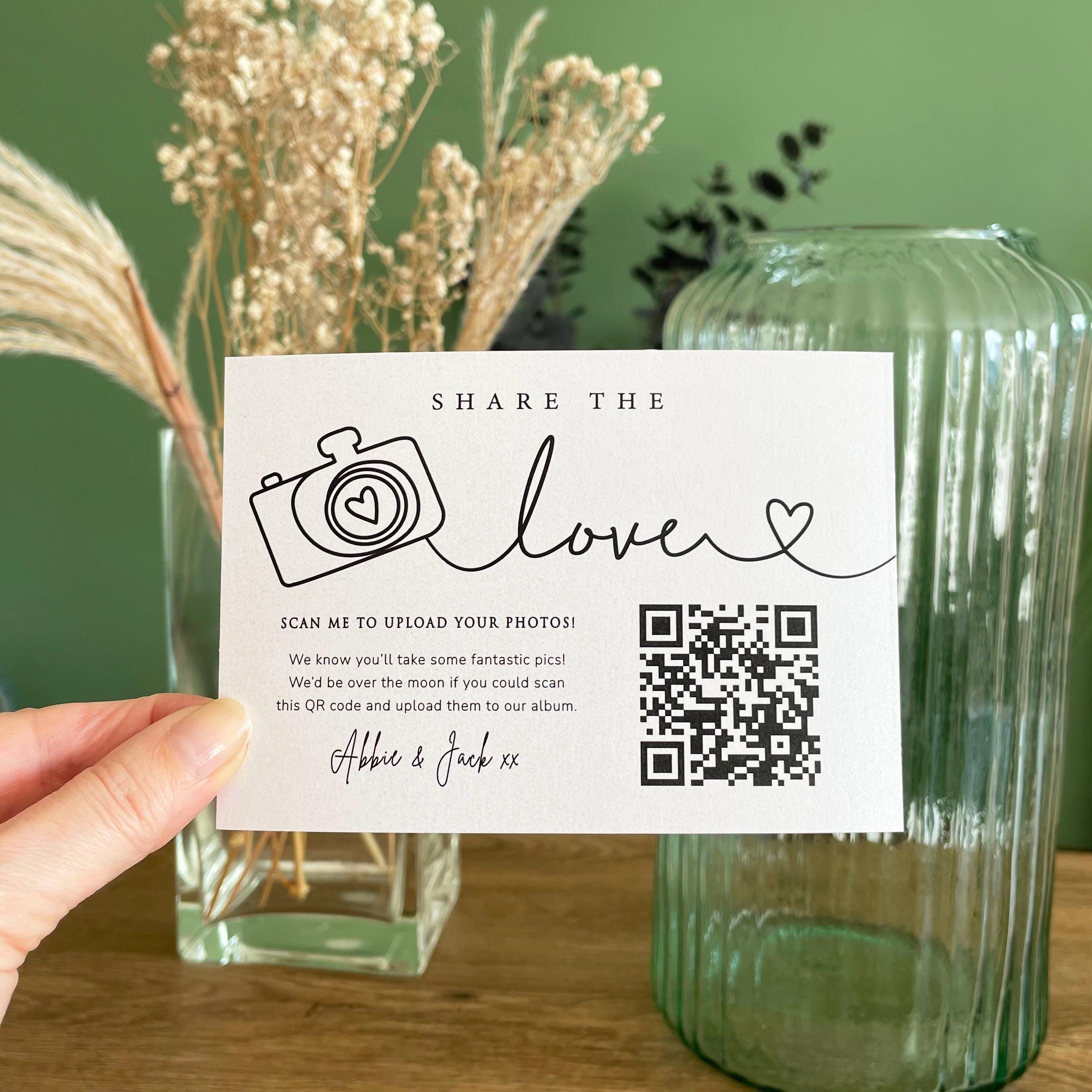 Slbum Qr Code Wedding Photo Album QR Code Cards: Share the Love, Minimalist Design ...