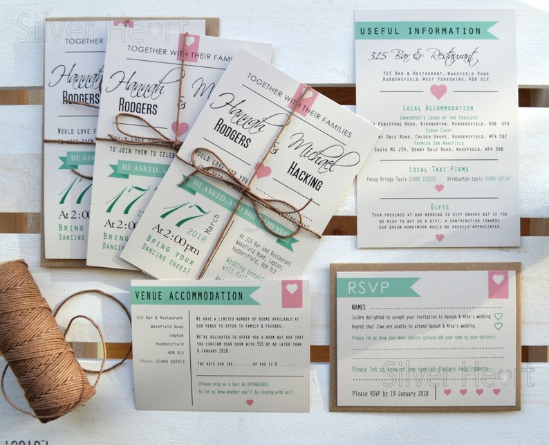 I Do Wedding Invitation With Rsvp and Twine Tie Vintage Etsy UK