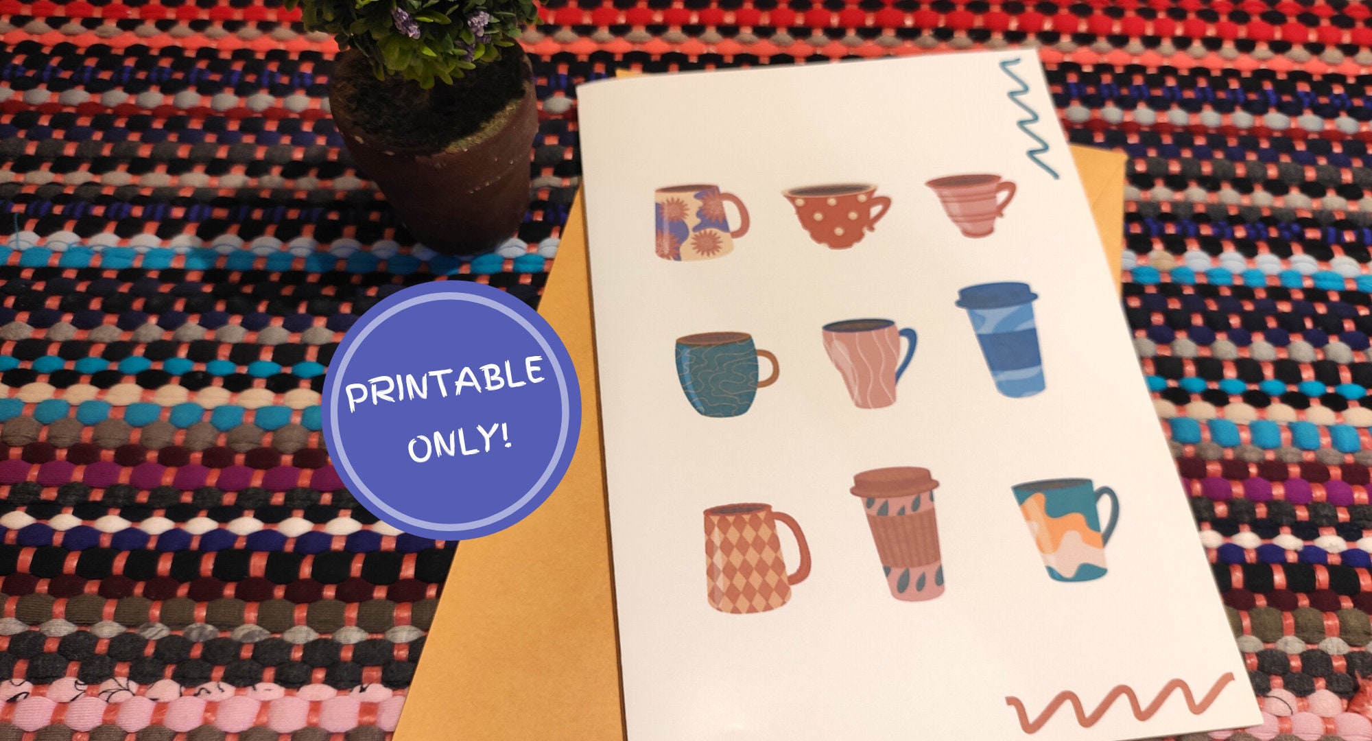 PRINTABLE CARD/ /coffee Mugs/ DIGITAL Card/ Tea Mug/ / Funny Card ...