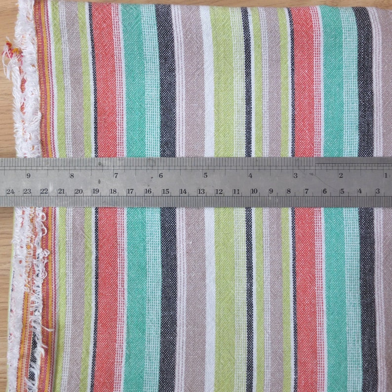 1 metre With Additional 50cm Fabric Stripes Linen Viscose Mix
