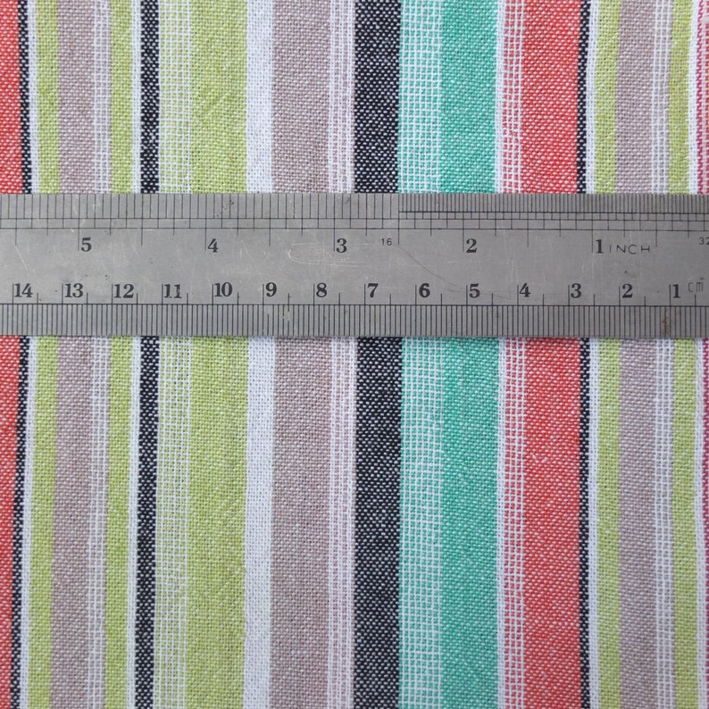 1 metre With Additional 50cm Fabric Stripes Linen Viscose Mix