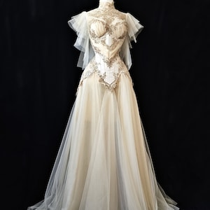 Gold Beige Long Gown main image 0
