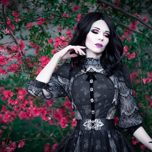 Gray Gothic Dress image 4