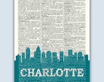 Charlotte Skyline, Charlotte Poster, Charlotte Decor, Charlotte Print, Charlotte Wall Art, Charlotte Gift, Charlotte Wall Decor