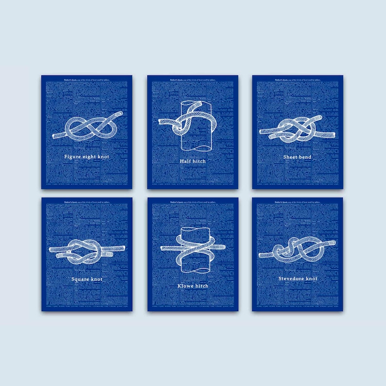 Nautical Knots Sailing Gifts Coastal Wall Art Sailors Etsy