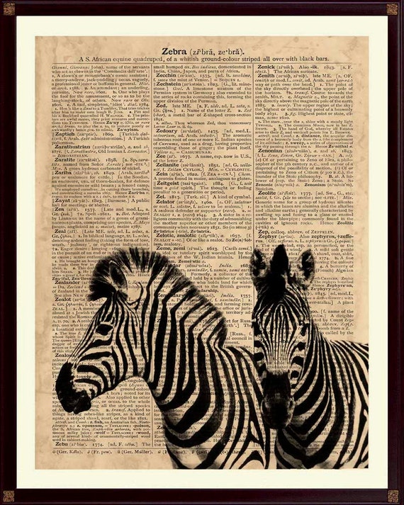 Zebra Print Artwork Wall Decor Nursery Kids Playroom Poster Art