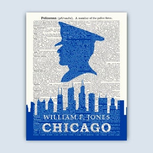 Police officer gift, Chicago police Academy,  PERSONALIZED Gift, Police Department, Policeman graduation gifts,  CPD station office decor