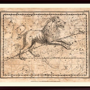 Leo Konstellation Druck, Astronomie Dekor, Leo Sternzeichen Druck, Astrologie Geschenke, Leo Valentine Geschenk