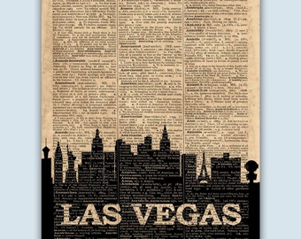 Las Vegas Skyline, Las Vegas Poster, Las Vegas Decor, Las Vegas Print, Las Vegas Nevada, Las Vegas Gift, Las Vegas Wall Decor, Nevada Decor