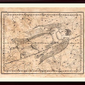 Virgo Constellation Print, Astrological Sign, Virgo Zodiac Print, Astrology Gifts, Virgo Valentine gift