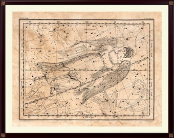 Vintage Virgo Constellation Art Print, Astrology Gift
