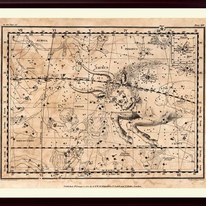 Stier Konstellation Druck, astrologische Zeichen, Astronomie Dekor, Konstellation Karte, Stier Valentine Geschenk