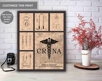 Nurse Graduation Art, Custom Nurse Poster, Unique CRNA CNA DNP Gifts