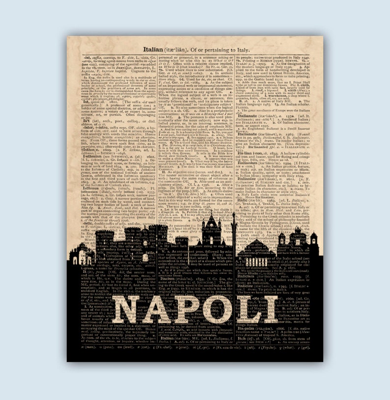 Naples Italy Skyline Naples Wall Art Naples Wall Decor - Etsy
