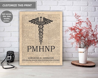Psychiatric Mental Health Nurse Practitioner, Custom PMHNP Poster, PMHNP Graduation Gift, Nurse Graduation Art