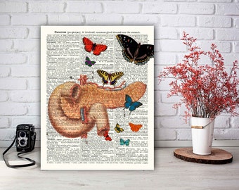 Watercolor Pancreas Anatomy Art Internal Organs Painting - Etsy