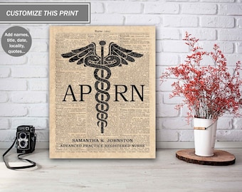 Advanced Practice Registered Nurse Personalized Poster, APRN Graduation Gift, Nurse Wall Art