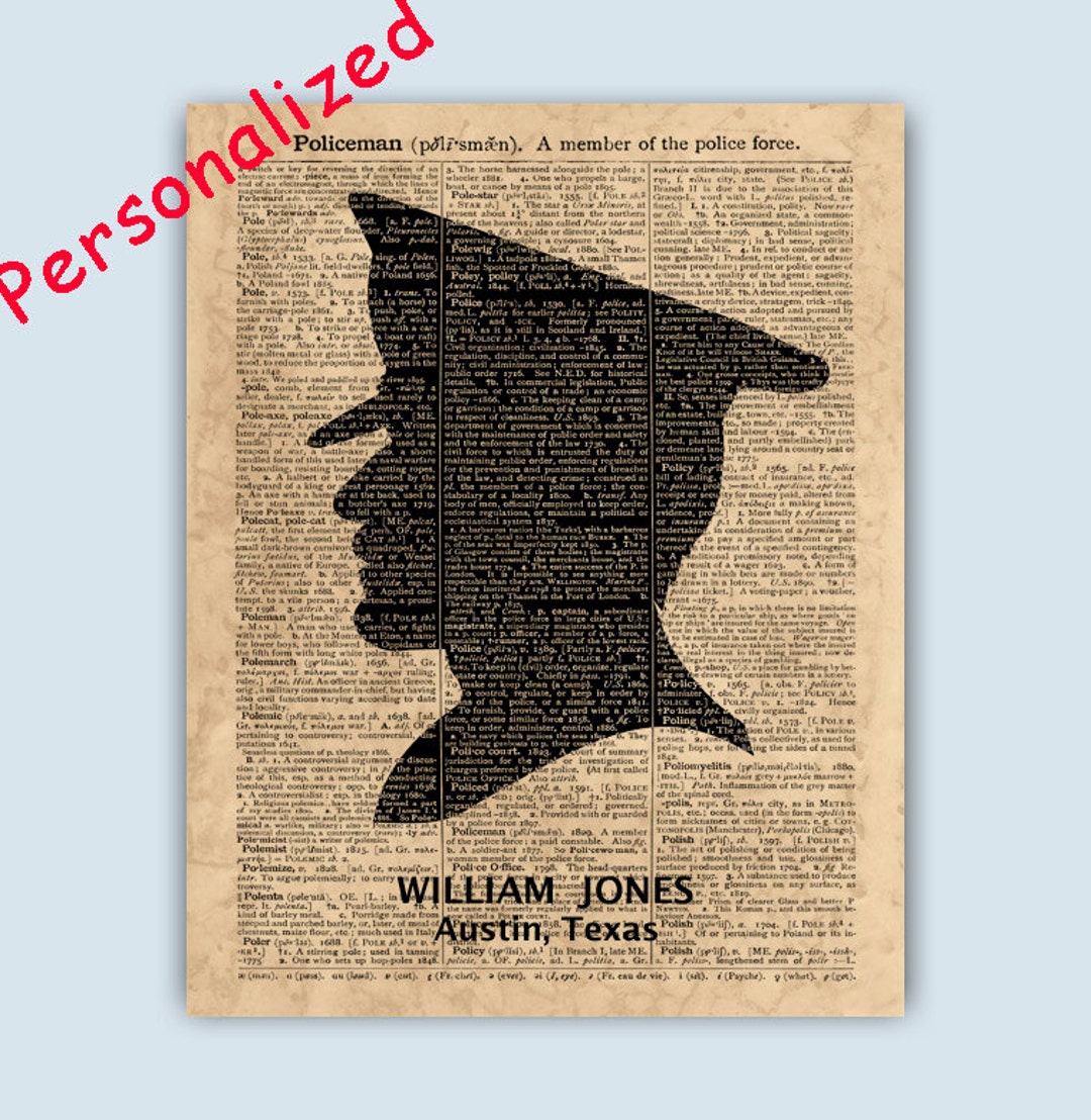 Policeman Art, Police Officer Gift, PERSONALIZED Policeman Print ...