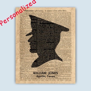 Policeman Art, Police officer gift, PERSONALIZED Policeman print, Police Department, Policeman graduation gifts, PD station office decor