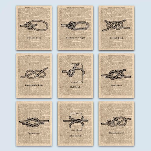 Nautical Knots Sailing Gifts Coastal Wall Art Sailors Etsy