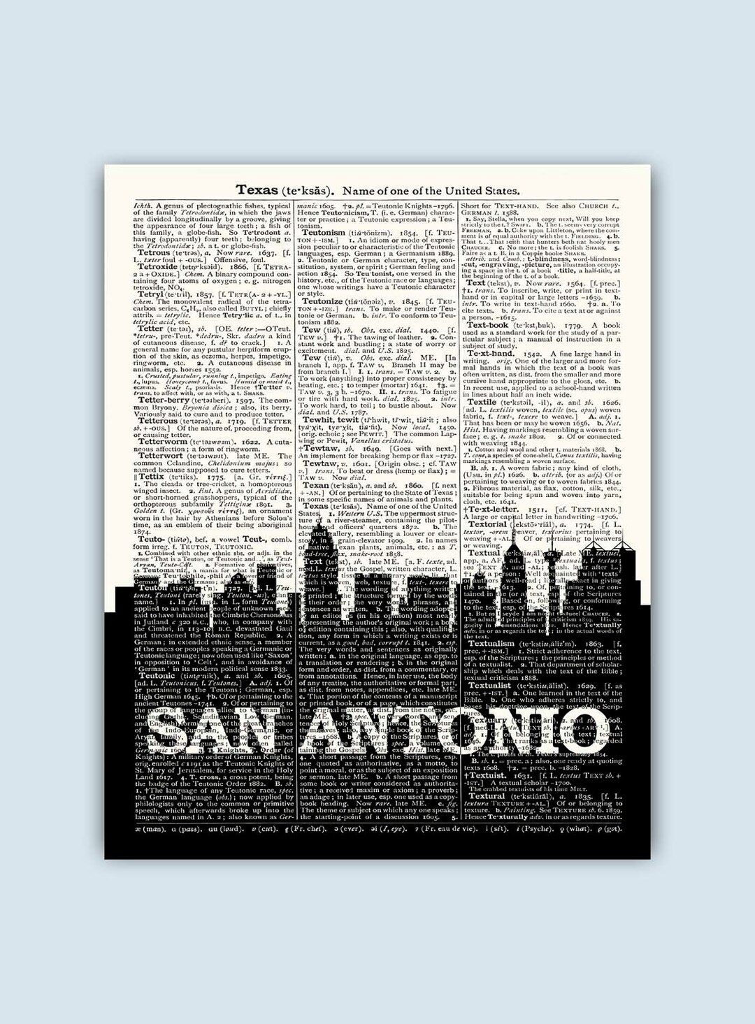 San Antonio Skyline, San Antonio Poster, San Antonio Decor, San Antonio Print, San Antonio Wall ...
