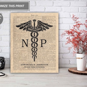 Custom Nurse Practitioner Poster, NP Graduation Gift, Nurse Graduation Art