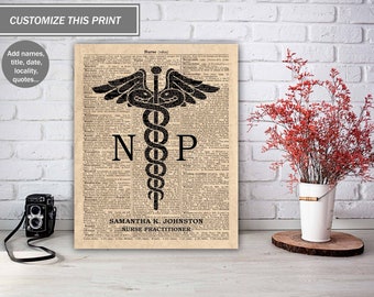 Custom Nurse Practitioner Poster, NP Graduation Gift, Nurse Graduation Art