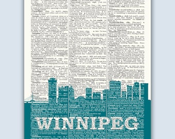 Winnipeg Skyline, Winnipeg Poster, Winnipeg Decor, Winnipeg Print, Winnipeg Wall Art, Winnipeg Gift, Winnipeg Canada, Winnipeg Skyline Art