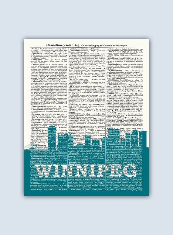 Winnipeg Skyline Winnipeg Poster Winnipeg Decor Winnipeg Etsy
