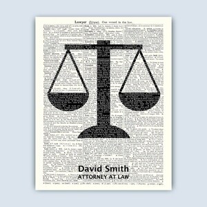 Law Art, Lawyer Gift, Lawyer Graduation, Attorney at Law Wall Art, Personalized Lawyer Print, Law Student, Lawyer Gift, Graduation Decor