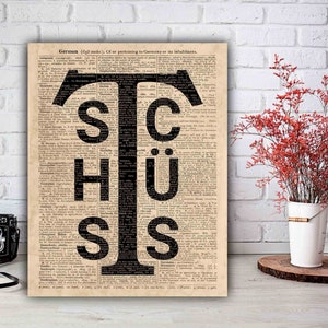 Tschüss Print, German Wall Art, German Home Decor