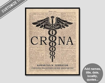CRNA Graduation Gift, Nurse Wall Art, Custom Nurse Gift, Nurse Anesthetist