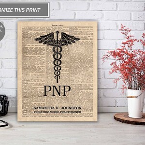Personalized Pediatric Nurse Practitioner Poster, PNP Graduation Gift, Nurse Graduation Art