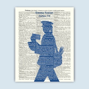 Cadeau de femme de poteau, impression de mailwoman, cadeau de poteau PERSONNALISATION, employé postal, service postal, bureau de poste, mail femme cadeau de retraite Facteur