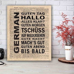 German Greetings Print, Gift for German, Germany Wall Art, German Decor