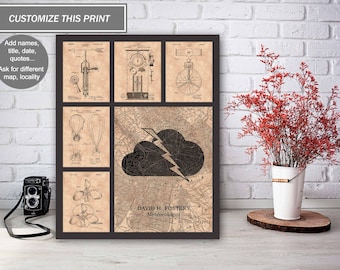 Custom Meteorologist Poster, Meteorology Gift, Meteorologist Art