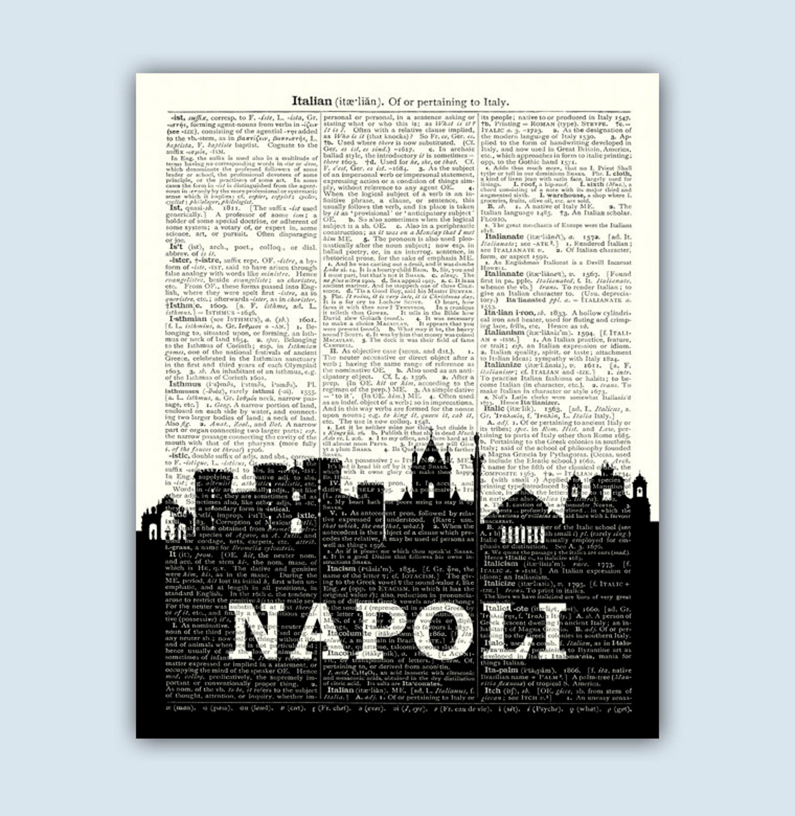 Naples Italy Skyline Naples Wall Art Naples Wall Decor Etsy