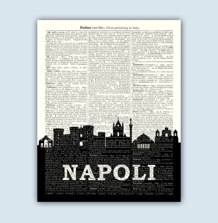 Naples Italy Skyline Naples Wall Art Naples Wall Decor Etsy