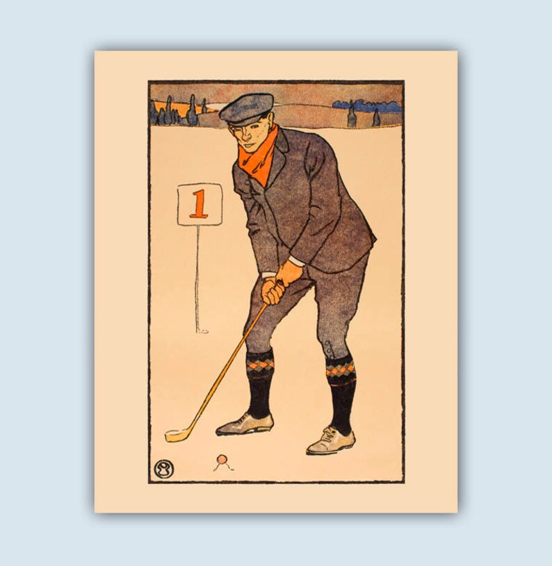 Golfer Print Golfer Gift Golf Decor Golf Art Golf Print Etsy