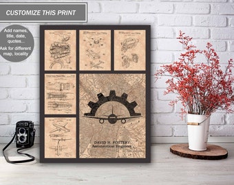 Personalized Aeronautical Engineer Gift, Aeronautical Engineer Poster,  Aeronautical Engineer Wall Decor